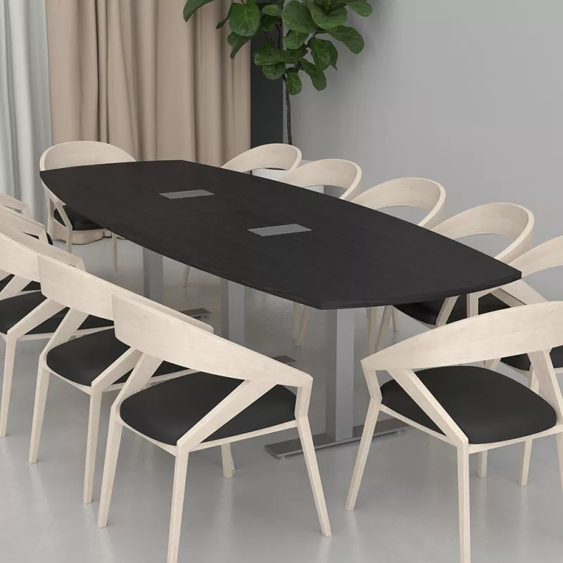 10 Person Arc Boat Conference Table T Base Scene Render