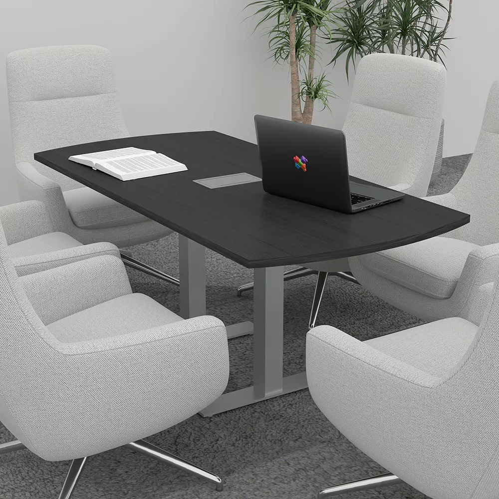 6x3 Arc Rectangle Conference Table T-Legs Scene Render