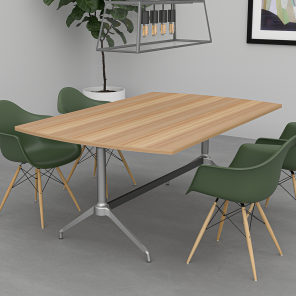 6x4 Arc Rectangle Meeting Table Double Y Base Scene Render