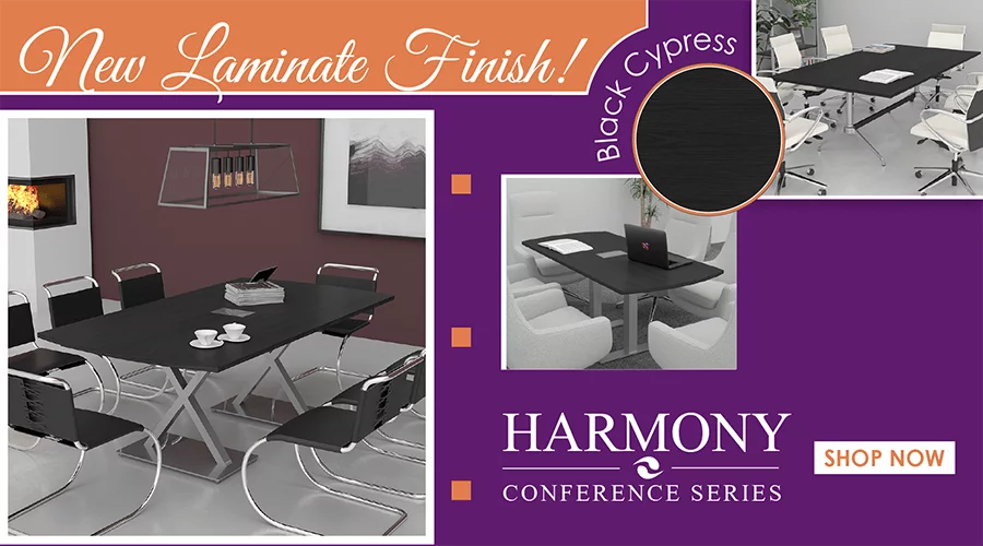 Featuring the new Black Cypress Laminates for our Harmony Conference Tables