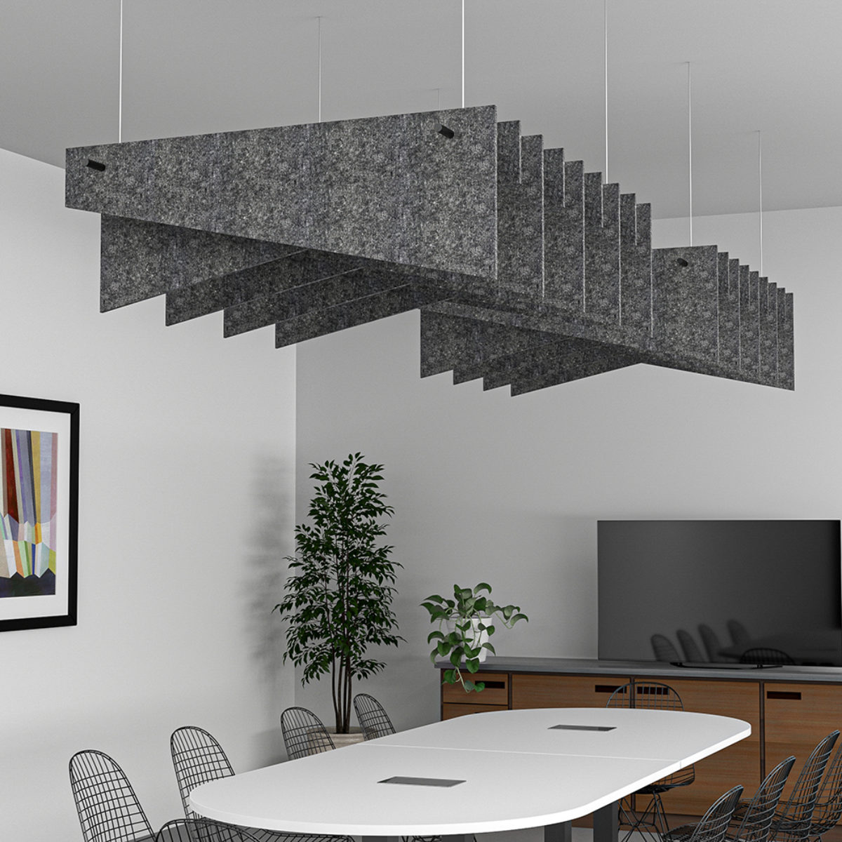 Sound Ceiling Baffles | Ceiling Mounted Hush Panels | 15 Colors