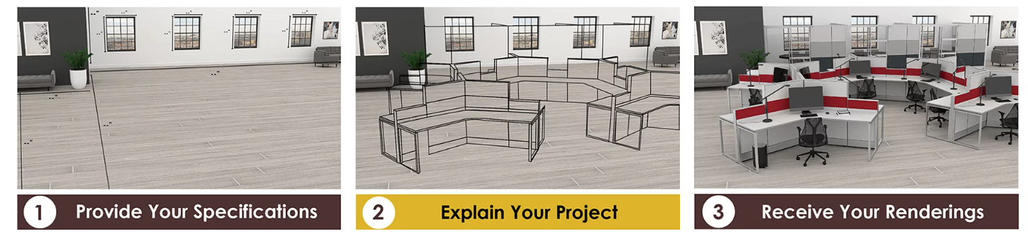 This image shows the basics of office space layouts.