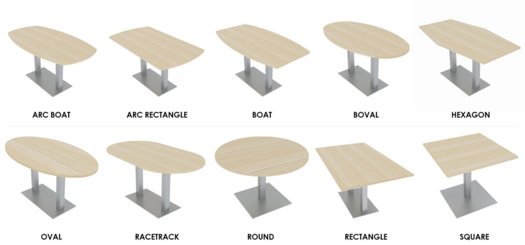 The image is about conference room tables and custom conference tables.
