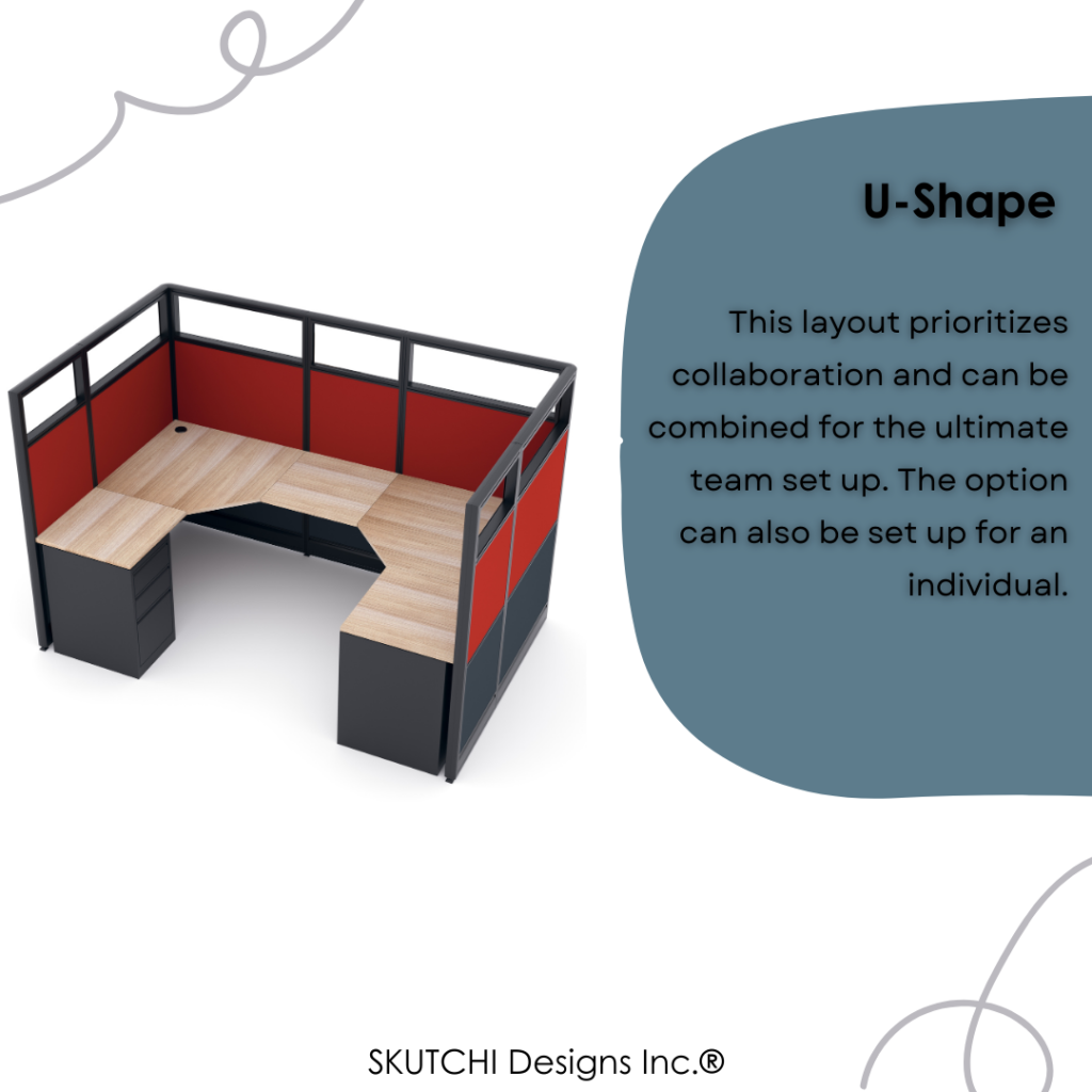 This is a u-shape cubicle workstation on of the many different types of cubicle workstations.