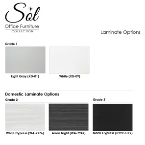 Laminate Options for the Sol Office Furniture Collections' Credenza