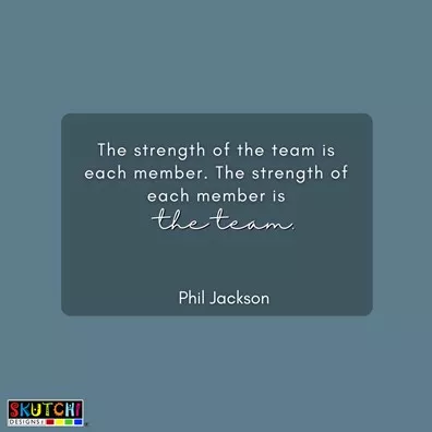 A teamwork quote by Phil Jackson stating "The strength of the team is each member. The strength of each member is the team.