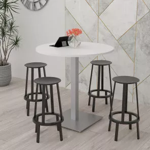 Harmony Series Bistro Height Office Table 42" Round With Square Base