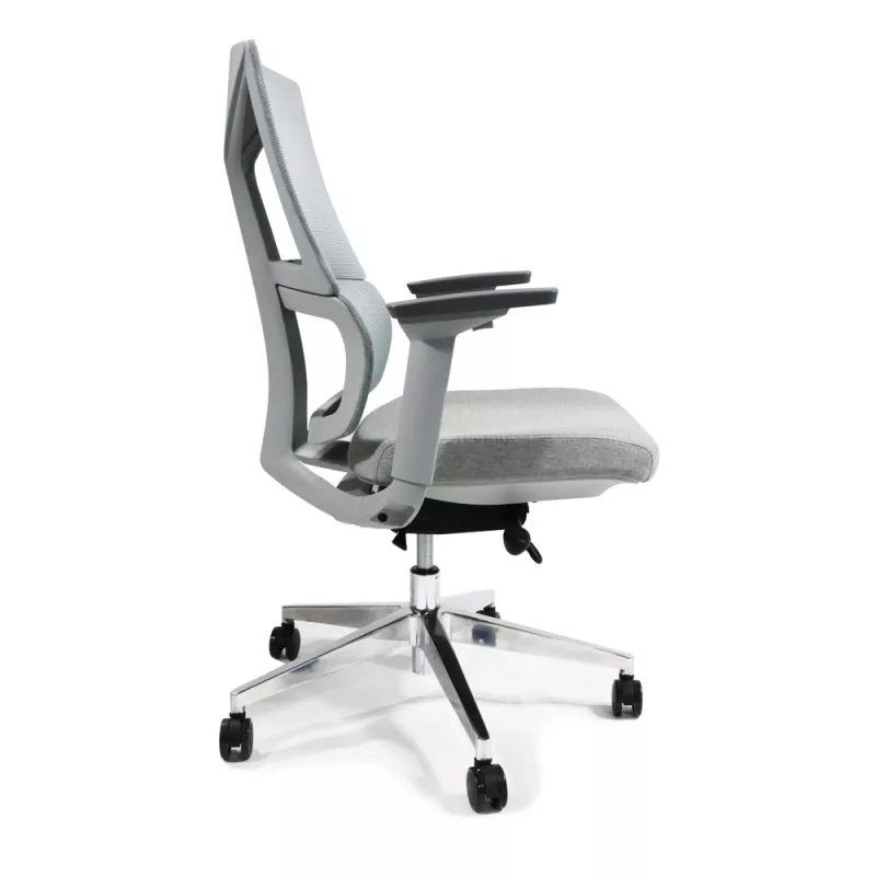 Ame Chair Fabric Seat Gray Side View