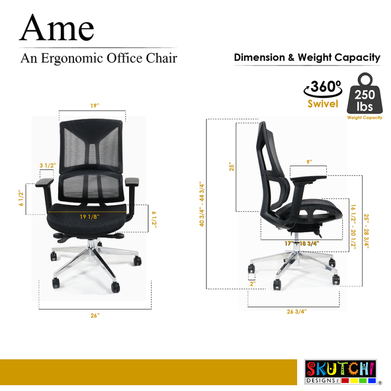 Ame Chairs Dimensions