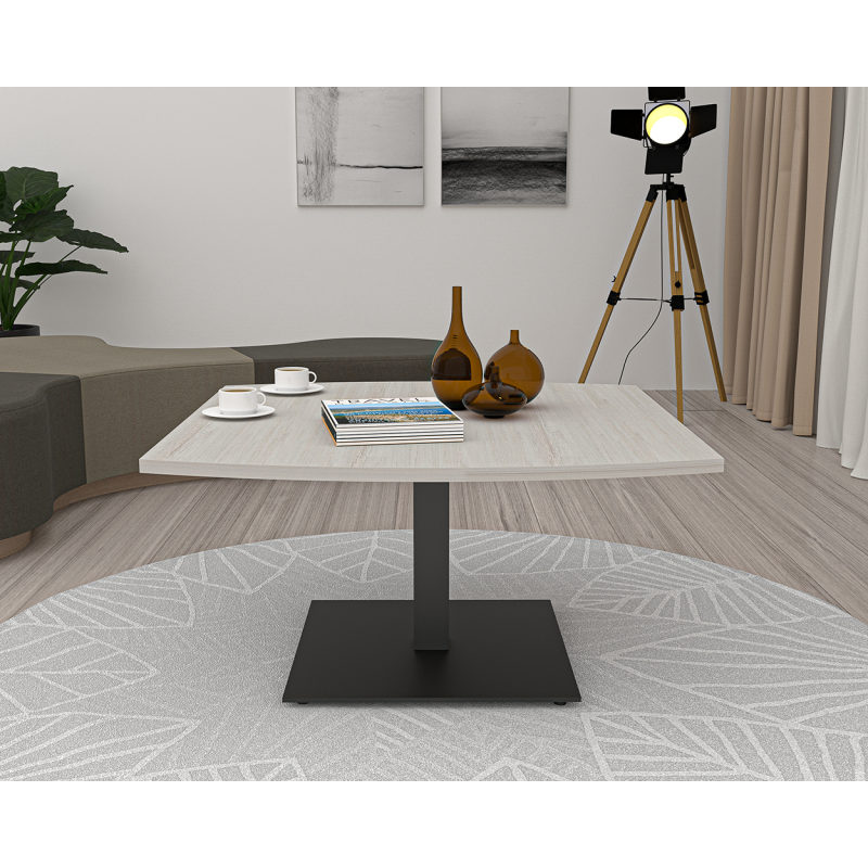 Harmony coffee table with single post square base