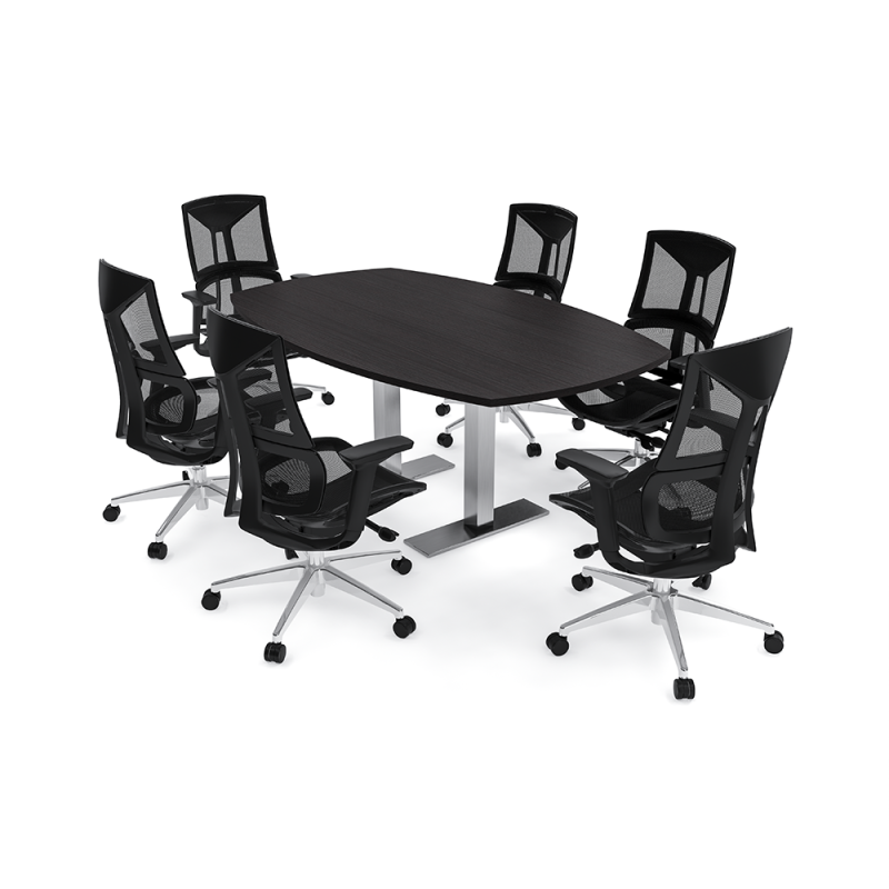 Harmony Series 6ft Arc Boat Conference Table And Ame Chairs Bundle