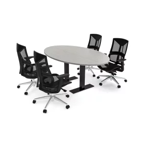 Harmony Conference Table And 4 Chairs Bundle 4x6 Oval Table With T Legs