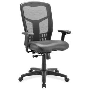 Office Source High Back Task Chair Leather Seat Mesh Back