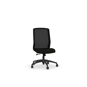 Mid Back Ergonomic Office Chair Armless | Black
