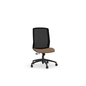 Mid Back Ergonomic Office Chair Armless | Latte