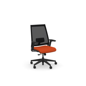 Luna Mesh Back Task Chair Adjustable Lumbar | Tangerine