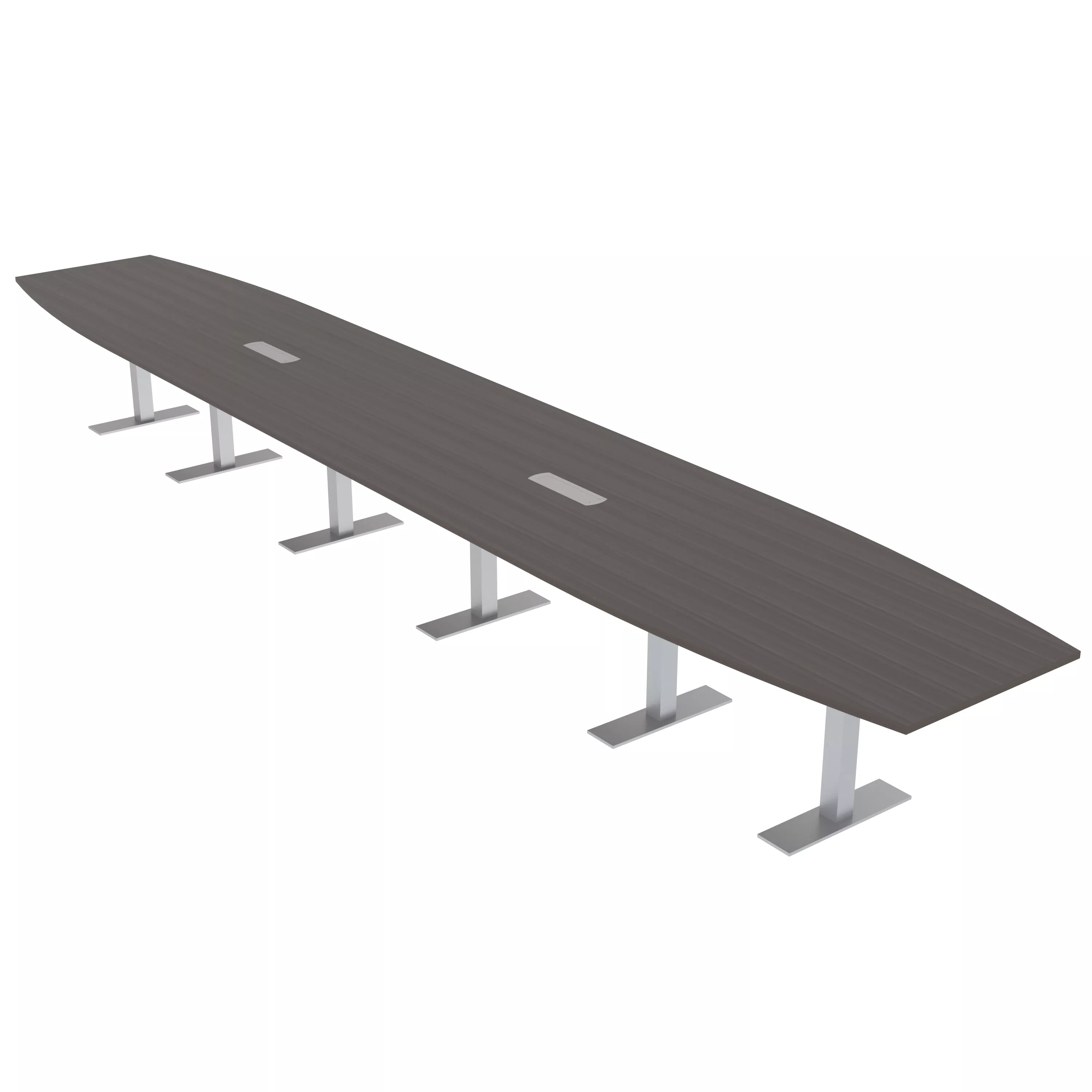 22-foot Boat-shaped Conference Table with T Bases | Harmony Series