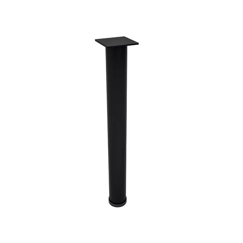 Round Post Leg For Conference Table Square Mounting Plate Matte Black