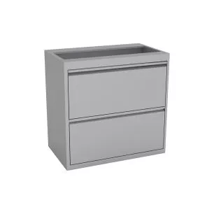 Lateral file cabinet silver