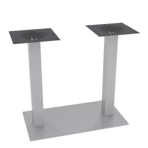 Double post sitting height table base - Silver