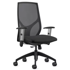 Ergonomic Task Chair With Arms Mesh Back Black