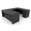 SOL-TYP-06-ASIAN-NIGHT-SL-copy.png U-shaped office desk with bowed front laminate surface and box-box-file storage cabinet from the Sol Collection by SKUTCHI Designs Inc.