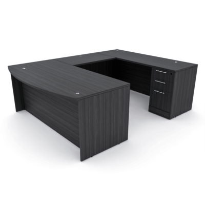 SOL-TYP-06-ASIAN-NIGHT-SL-copy.png U-shaped office desk with bowed front laminate surface and box-box-file storage cabinet from the Sol Collection by SKUTCHI Designs Inc.