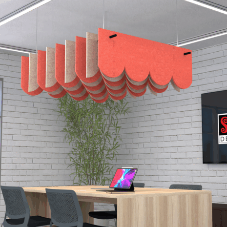 Hanging Ceiling Baffles | Jester Design | 5' L | Multiple Colors Available