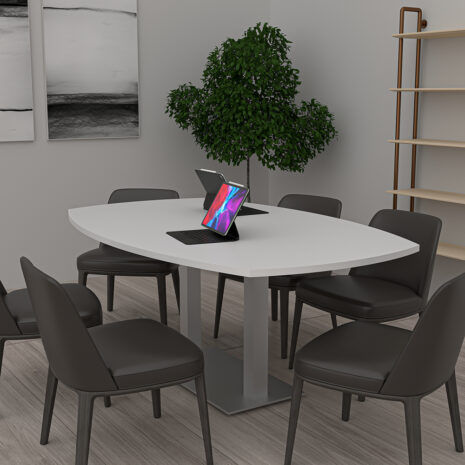 6-Foot Arc Boat Conference Table with Metal Base | Harmony Conference Series | 6 Person Table