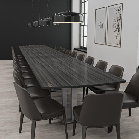 22 Foot Arc Rectangle Conference Table with Metal Bases | Harmony Conference Series | 22 Person Boardroom Table