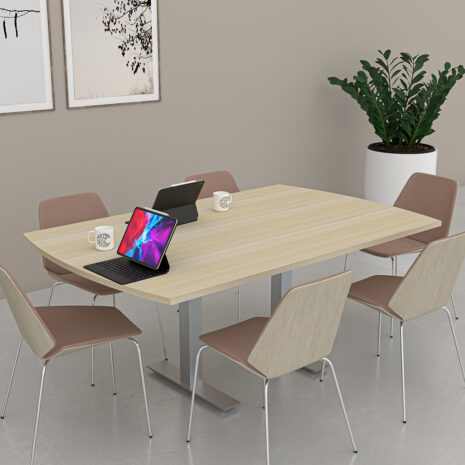 6-Foot Arc Rectangle Conference Table with T Bases | Harmony Conference Series | 6 Person Table