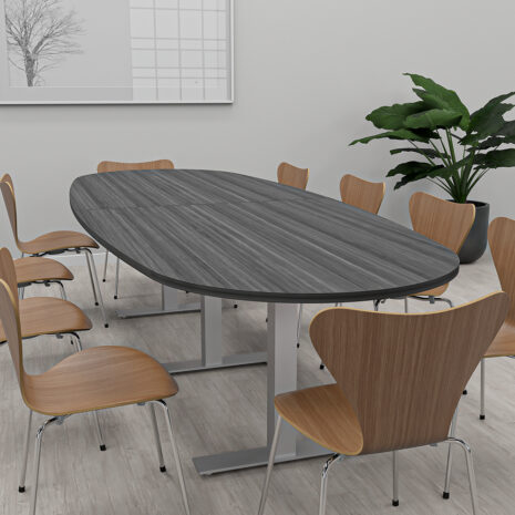 10-Foot Boval Conference Table with Metal T Feet | Harmony Conference Series | 10 Person Conference Table