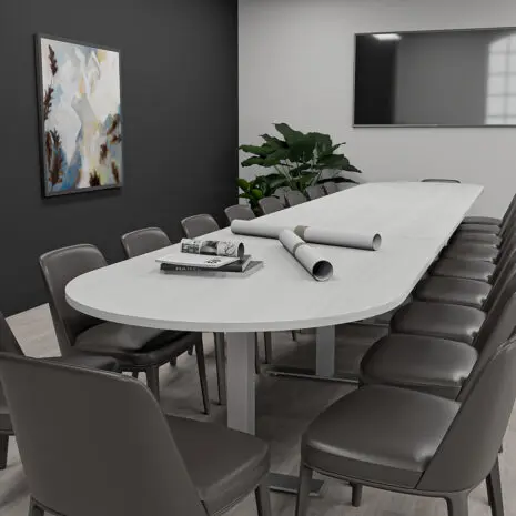 20-Person Conference Table with Metal T Base | Harmony Conference Series | 4'x20' Meeting Room Table