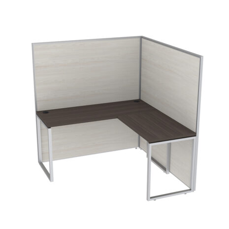Free Standing 1 Person L-Shaped Privacy Workstation | SAPslim Cubicle Collection | 5x5x65"H
