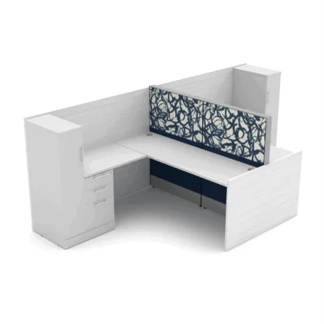 2-Person Privacy Cubicle | Laminate Gallery Panels | Sol Series | 6x6x52"H