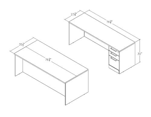 SOL-TYP-12-F-1-1.png Office suite with straight laminate desk and credenza from the Sol Collection by SKUTCHI Designs Inc.