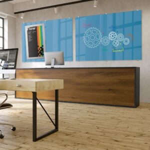 Visionary Hierarchy Magnetic Glass Board - 6'W X 4'H