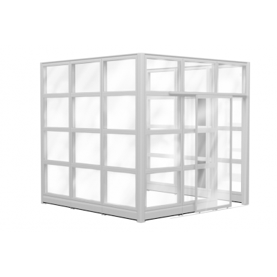 Cubicle With Glass Panels | Sapphire Wall System | 9' x 9 'x 108"H - Image 2