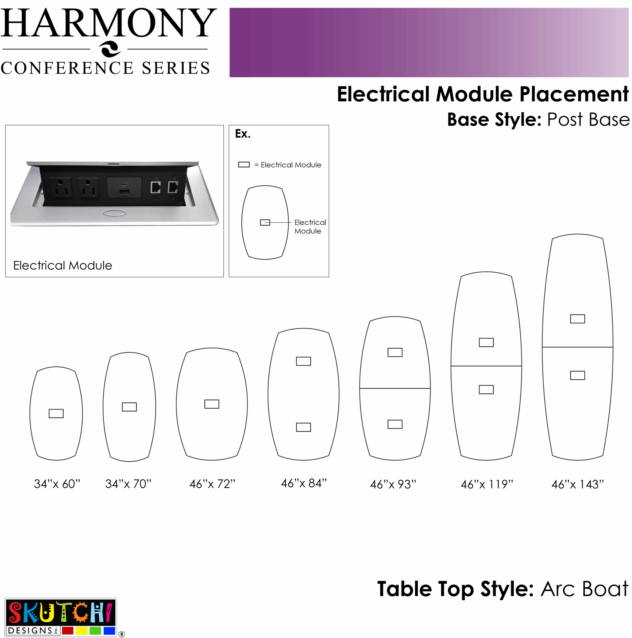 8-Foot Arc Boat Conference Room Table with Silver Legs | Harmony Conference Series | 8 Person Meeting Table - Image 2