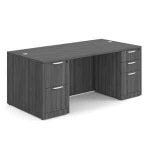 Laminate Straight Desk With Double Full Pedestals - 71'' x 36''