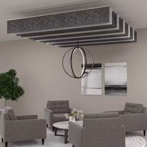 eSCAPE Acoustical Ceiling Baffles | Rectangular Suspended Acoustic Ceiling Panels | 17 Piece | 15 Colors Available