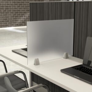 Clear or Frosted Acrylic Desk Dividers 16" High | eSCAPE Privacy Solutions | 8 Widths | Desktop Mount Clamp
