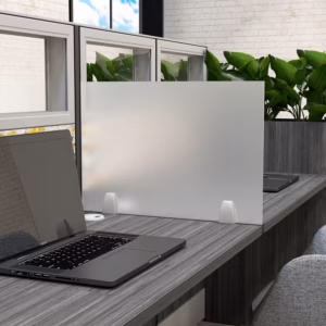 Clear or Frosted Acrylic Desk Dividers 16" High | eSCAPE Privacy Solutions | 8 widths