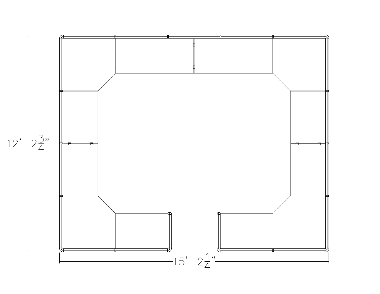 Bullpen Cubicle | 4-Person | Emerald Cubicle Collection | 15x12x65"H - Image 2