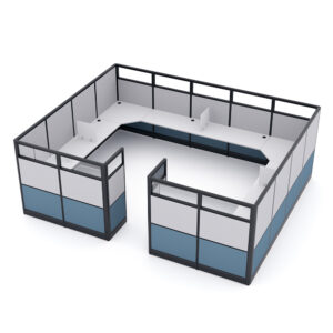 Bullpen Cubicle | 4-Person | Emerald Cubicle Collection | 15x12x65"H