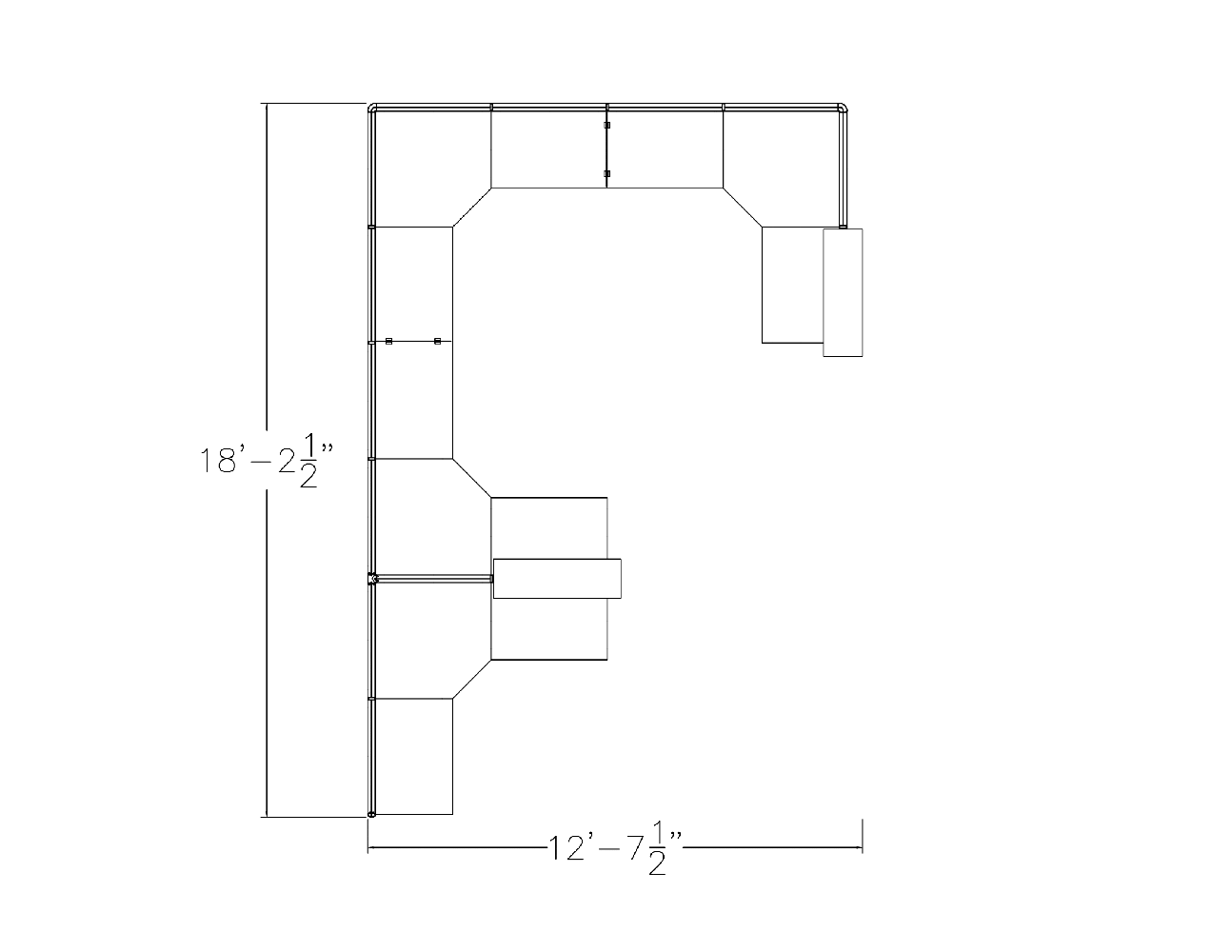 L-Shaped Mangers Cubicle | Emerald Cubicle Collection | 12x18x65"H | Seats 4 - Image 2
