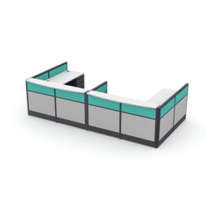 U-Shaped Reception Desk | Emerald Cubicle Collection | 6x12x39"H