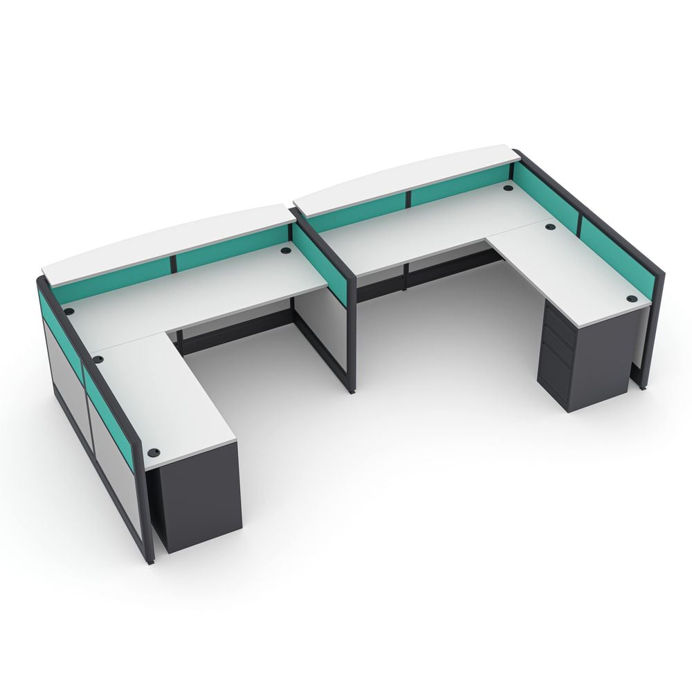 U-Shaped Reception Desk | Emerald Cubicle Collection | 6x12x39"H - Image 2