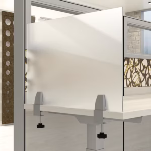 Clear or Frosted Acrylic Desk Dividers 16" High | eSCAPE Privacy Solutions | 8 widths