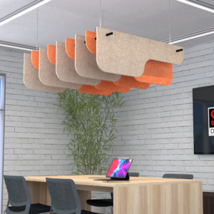 Noise Absorbing Ceiling Baffles | Tab Design | 5' L | Multiple Colors Available